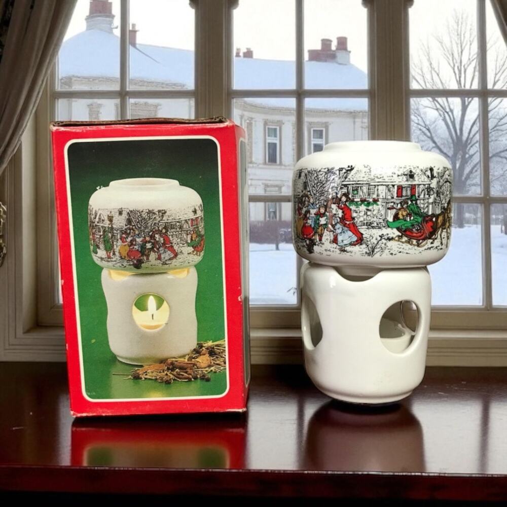 Potpourri Press VTG Christmas Villagers Carolers Room Scenter Decor Tea Light